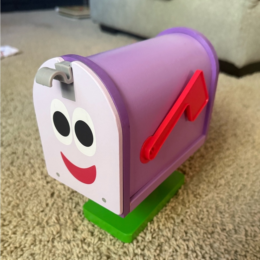 Purple Mailbox Toy with Red Flag